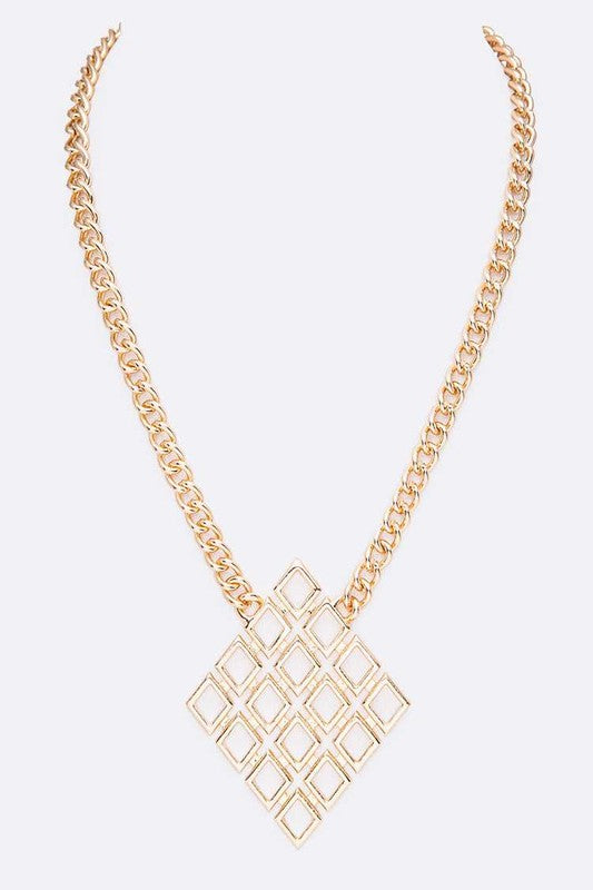 Laser Cut Argyle Pendant Necklace