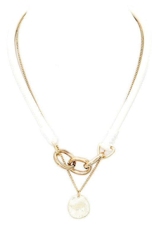 Chain Link Cording Necklace Layered Necklace