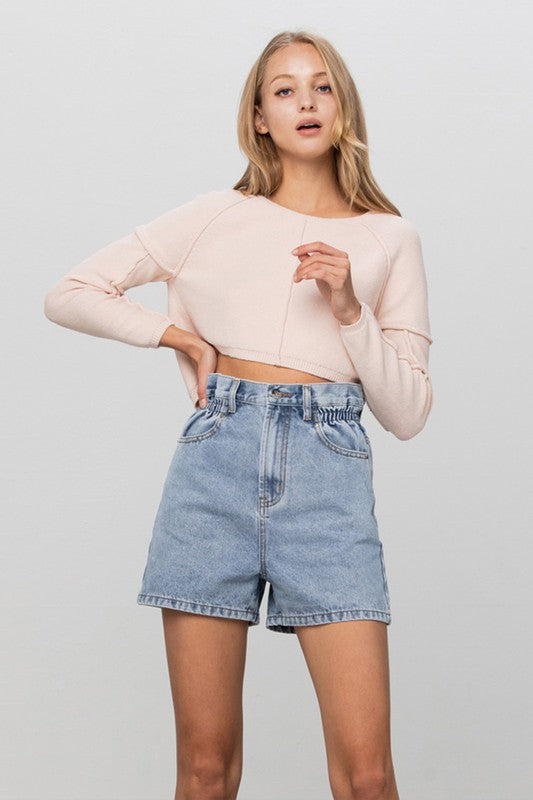 HIGH WAIST ELASTIC BANDED SHORTS