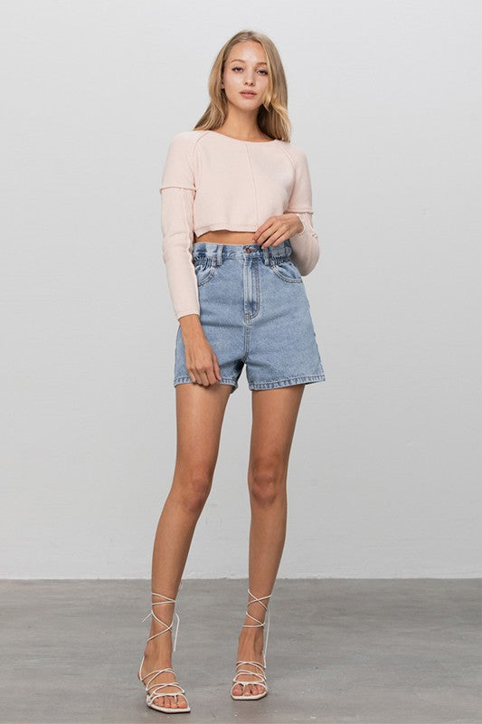 HIGH WAIST ELASTIC BANDED SHORTS