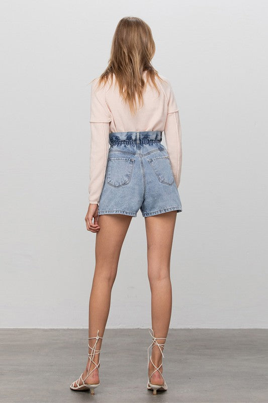 HIGH WAIST ELASTIC BANDED SHORTS