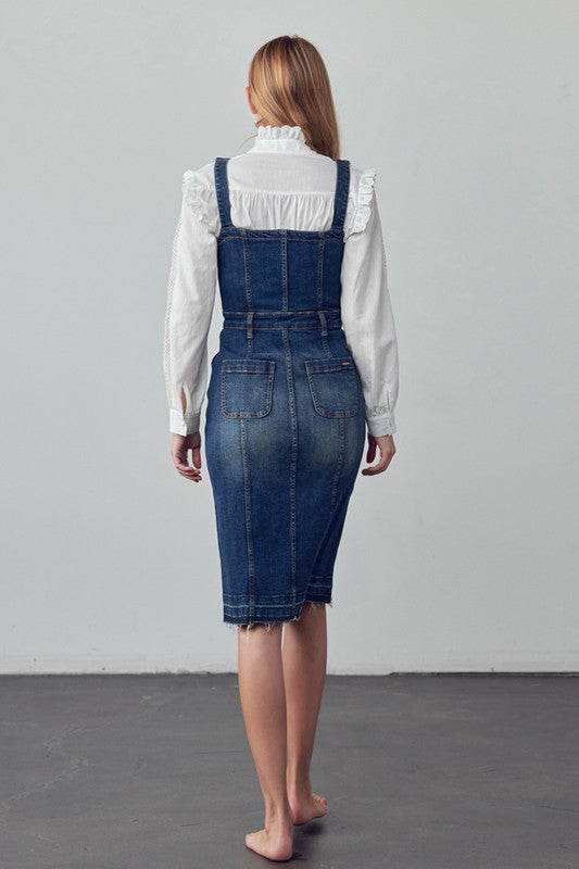 SUSPENDERS DENIM SKIRT