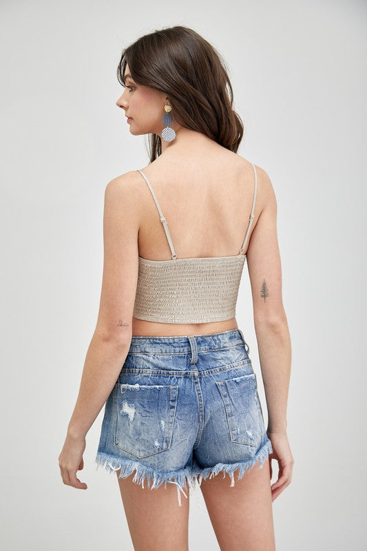 Front Tie-Up Cami Crop Top