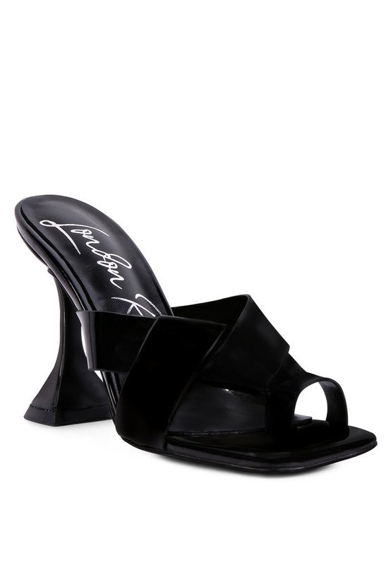 SNATCHED INTERTWINED TOE RING HEELED SANDALS