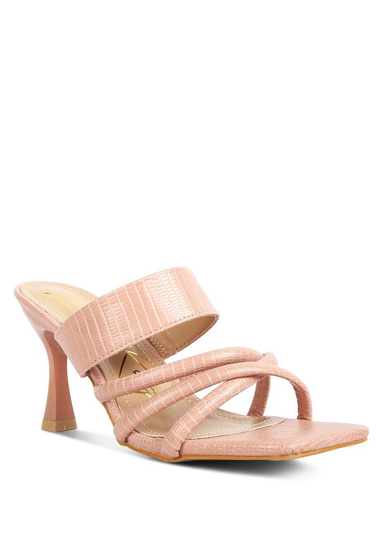 CHIRI Criss Cross Strap Spool Heel Sandsals