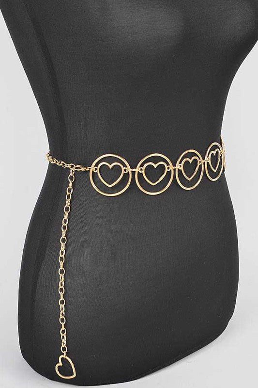 Heart Cutout Fashion Chain Belt