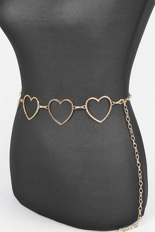 Hallow Heart Link Chain Belt