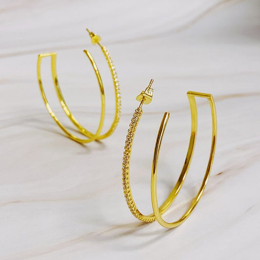 Doubled Open Top Hoop Earrings