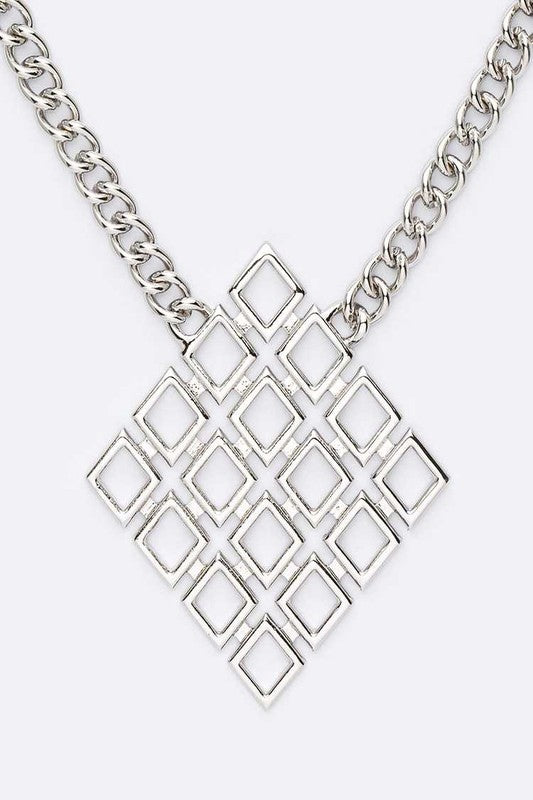 Laser Cut Argyle Pendant Necklace