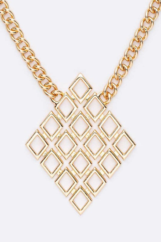 Laser Cut Argyle Pendant Necklace