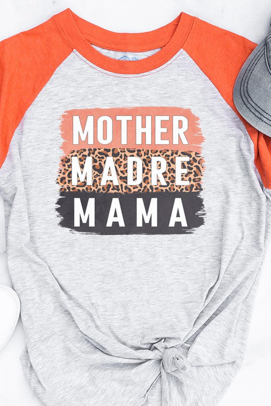 Mother's Day Mother Madre Mama Block Raglan