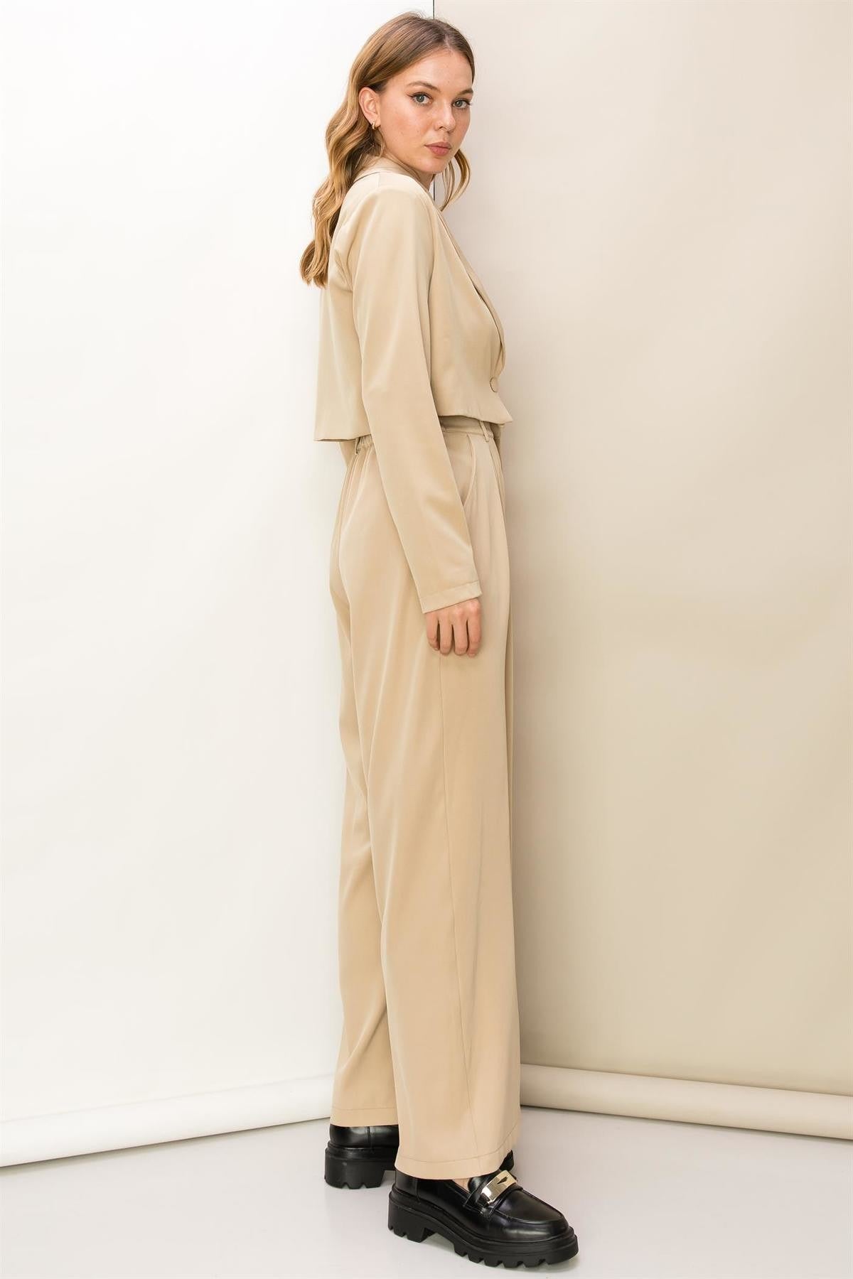 STAY MOTIVATED BLAZER AND WIDE LEG PANTS 2 PCS SET