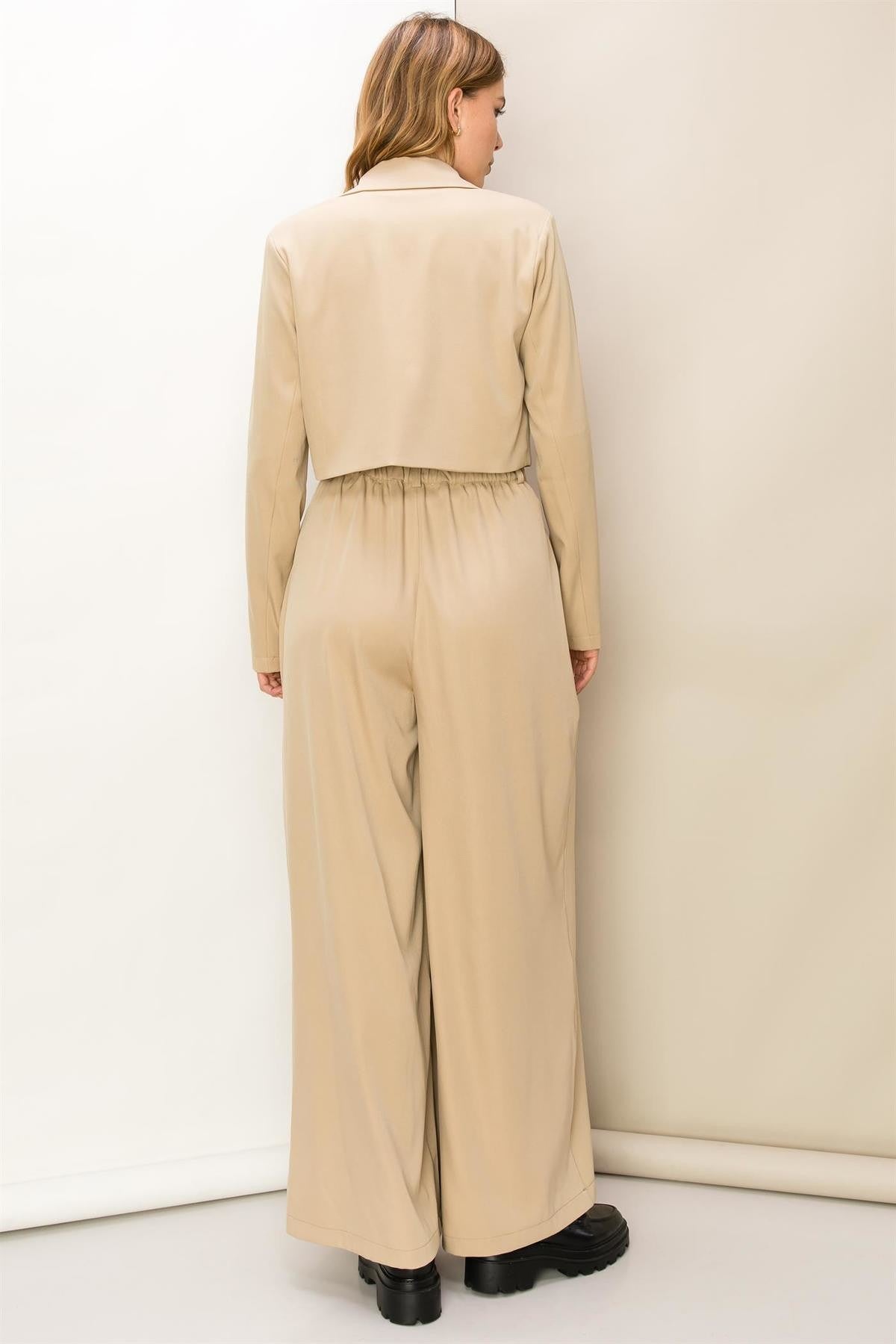 STAY MOTIVATED BLAZER AND WIDE LEG PANTS 2 PCS SET