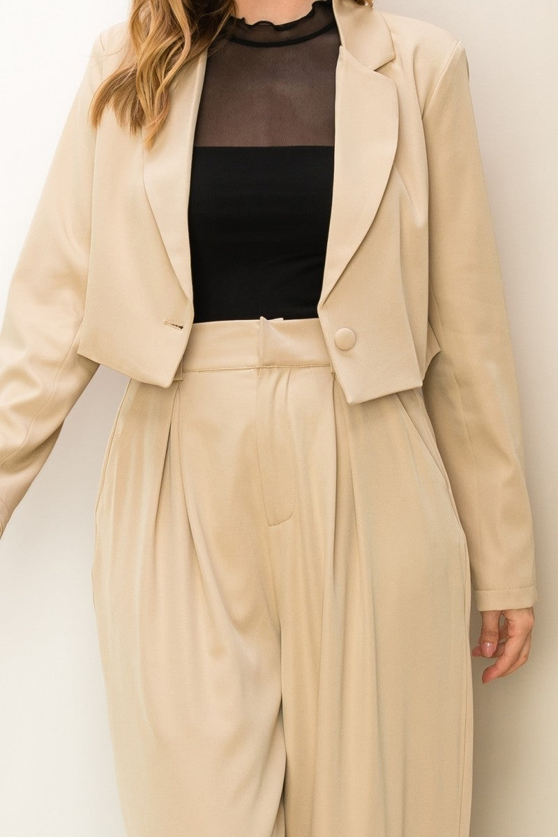 STAY MOTIVATED BLAZER AND WIDE LEG PANTS 2 PCS SET