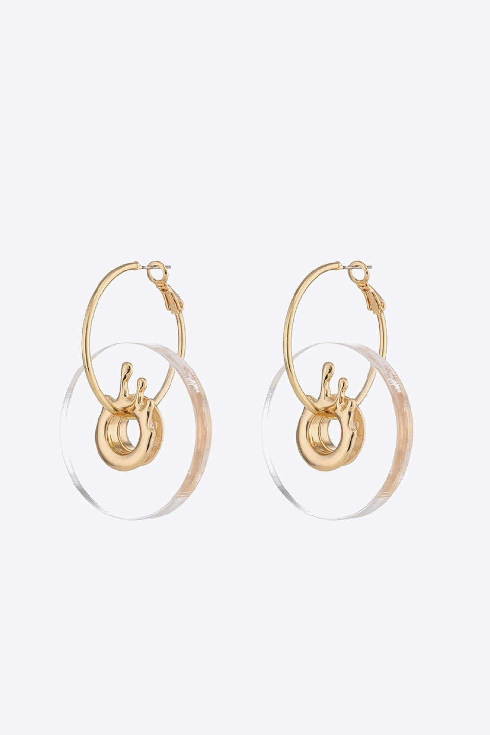 Contrast Hoop Drop Earrings